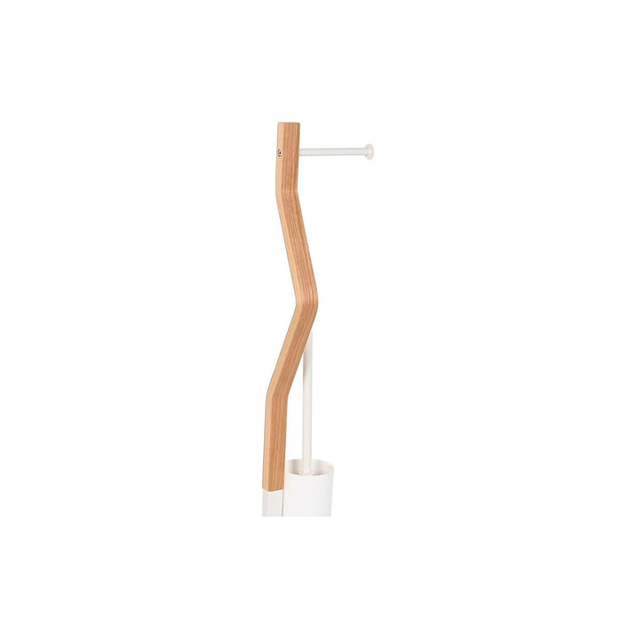 Suport pentru hârtie igienică cu suport pentru perie WC DKD Home Decor Natural Lemn Oțel 18,5 x 18,5 x 75 cm
