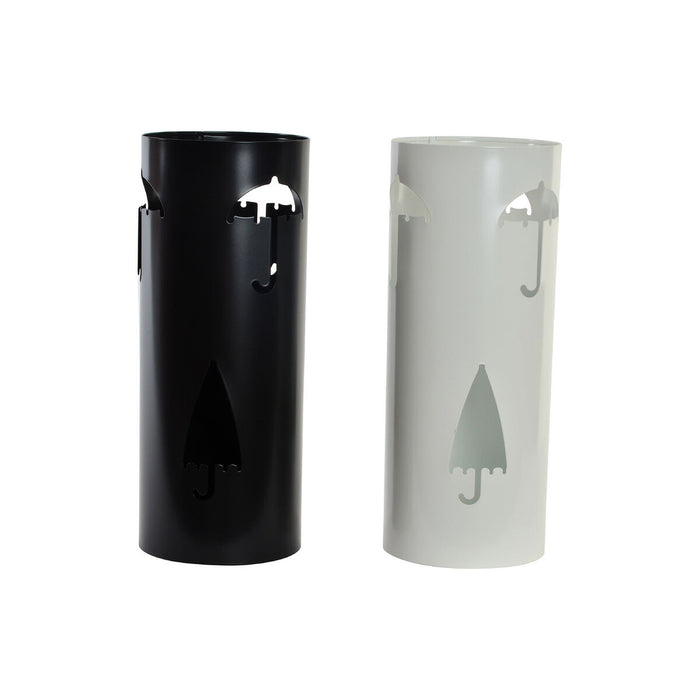 Suport pentru umbrele DKD Home Decor 19 x 47 cm Alb Negru Oțel Umbrelă 19 x 19 x 47 cm (2 Unități)