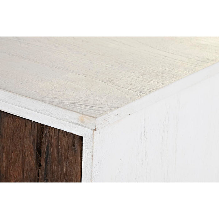 Dulap cu Sertare DKD Home Decor Metal Alb Colonial Maro închis Lemn de mango (72 x 50 x 75 cm)