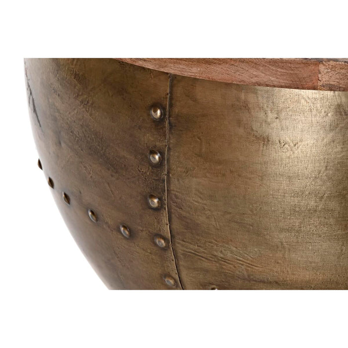 Masa de Cafea DKD Home Decor Glamour Maro Auriu* Metal Lemn de mango 68 x 68 x 44 cm