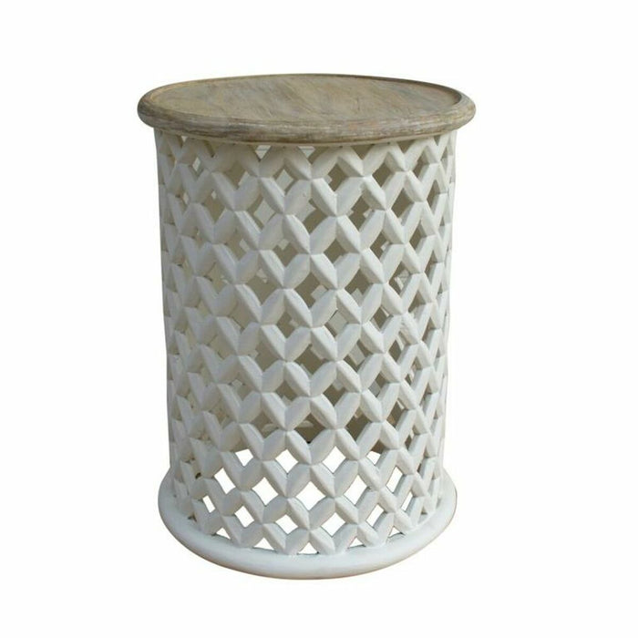 Masa laterală DKD Home Decor Alb Natural Lemn de mango 45 x 45 x 62 cm