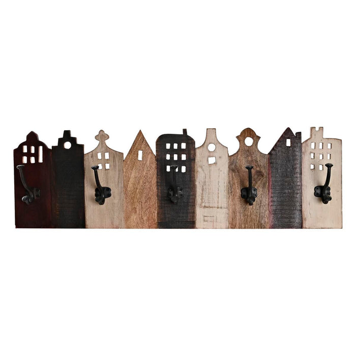 Cuier de perete DKD Home Decor Metal Lemn (81 x 10 x 25 cm)