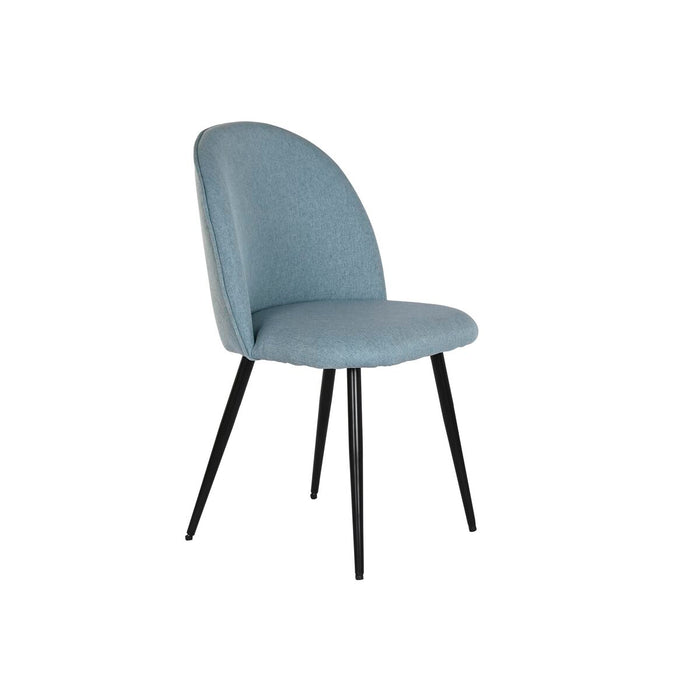 Scaun de Sufragerie DKD Home Decor Negru Albastru 50 x 52 x 84 cm