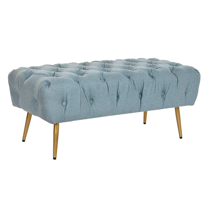 Banchetă DKD Home Decor   103 x 46 x 42 cm Albastru Auriu* Metal