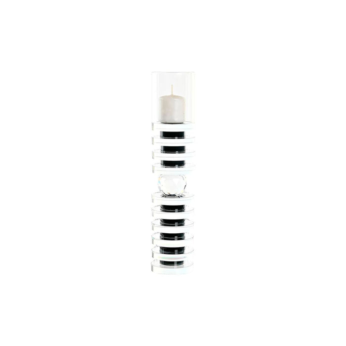 Suport de Lumânări DKD Home Decor 6 x 6 x 28 cm Geam Negru Transparent