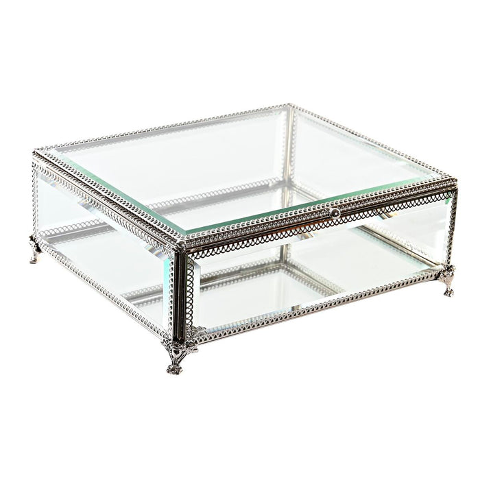 Casetă de Bijuterii DKD Home Decor Geam Metal (25 x 21 x 10 cm)