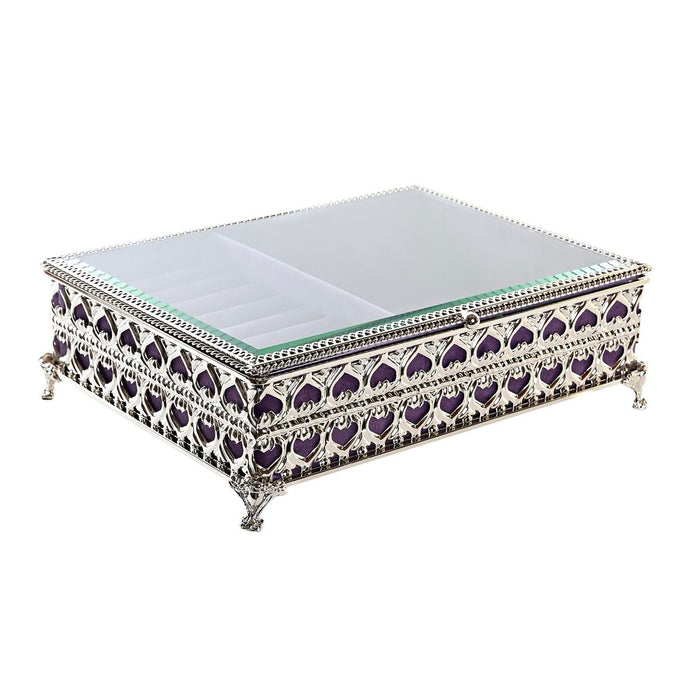 Casetă de Bijuterii DKD Home Decor Geam Metal (24 x 18 x 7 cm)