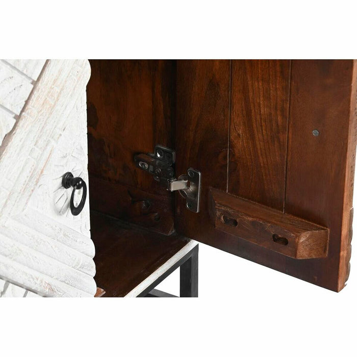 Mobilă TV DKD Home Decor 180 x 40 x 60 cm Negru Metal Alb Lemn de mango