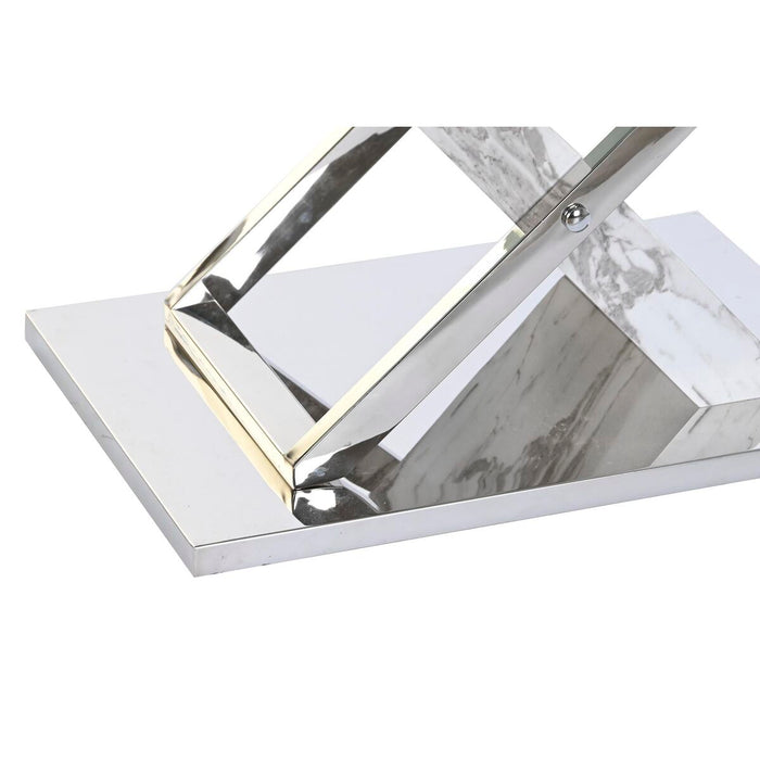 Masa de Cafea DKD Home Decor Alb Argintiu Geam Oțel 120 x 60 x 42 cm