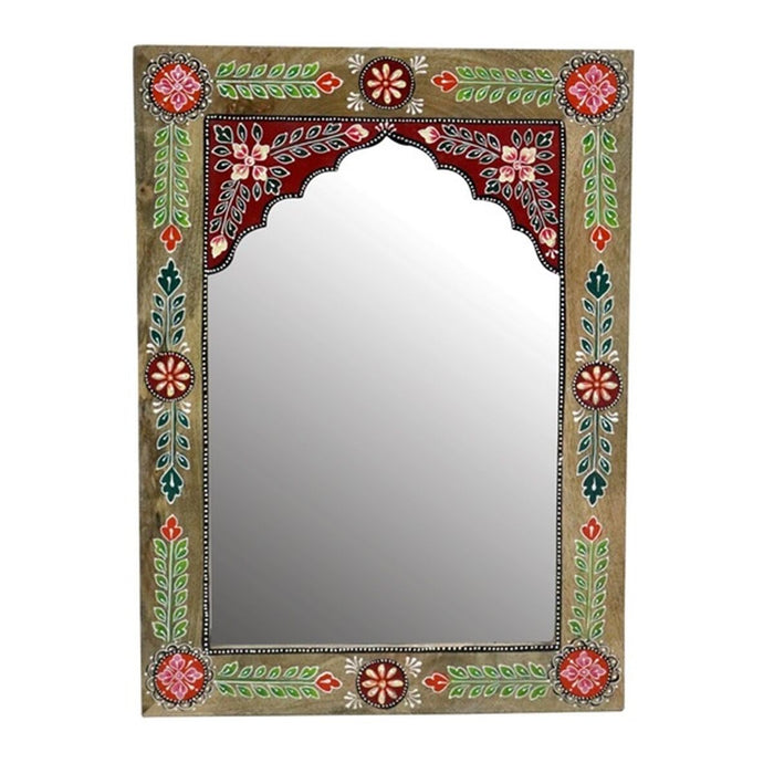 Oglindă de perete DKD Home Decor Floral Multicolor Lemn MDF (41 x 2 x 56 cm)