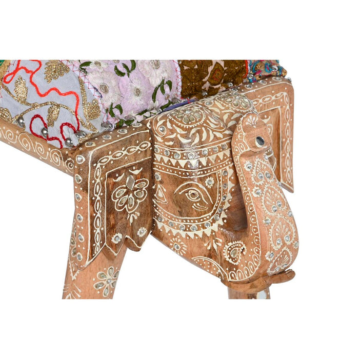 Banchetă DKD Home Decor Elefant Multicolor Lemn de mango 65 x 31,7 x 38 cm