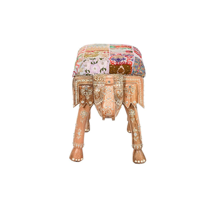 Banchetă DKD Home Decor Elefant Multicolor Lemn de mango 65 x 31,7 x 38 cm