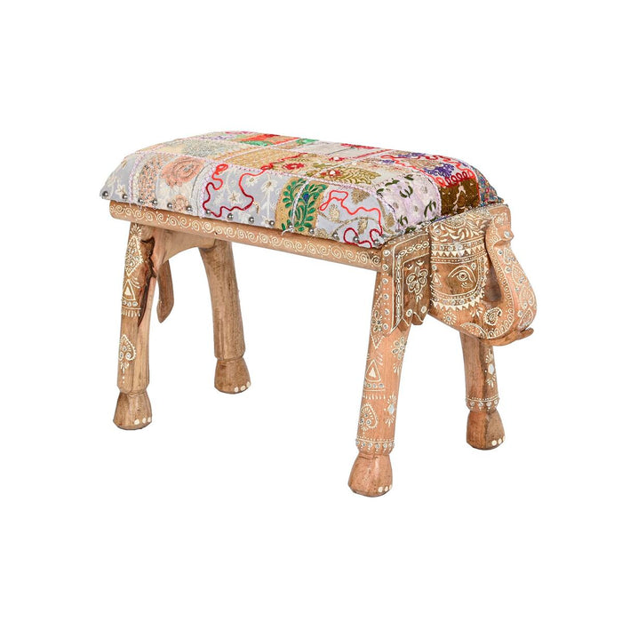 Banchetă DKD Home Decor Elefant Multicolor Lemn de mango 65 x 31,7 x 38 cm