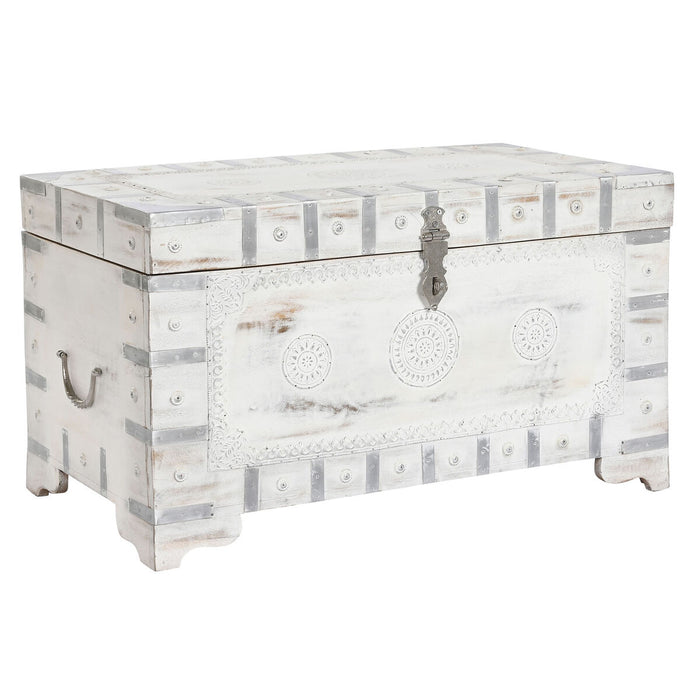 Cufăr DKD Home Decor Alb Maro Deschis Lemn de mango 78,7 x 43 x 45,7 cm