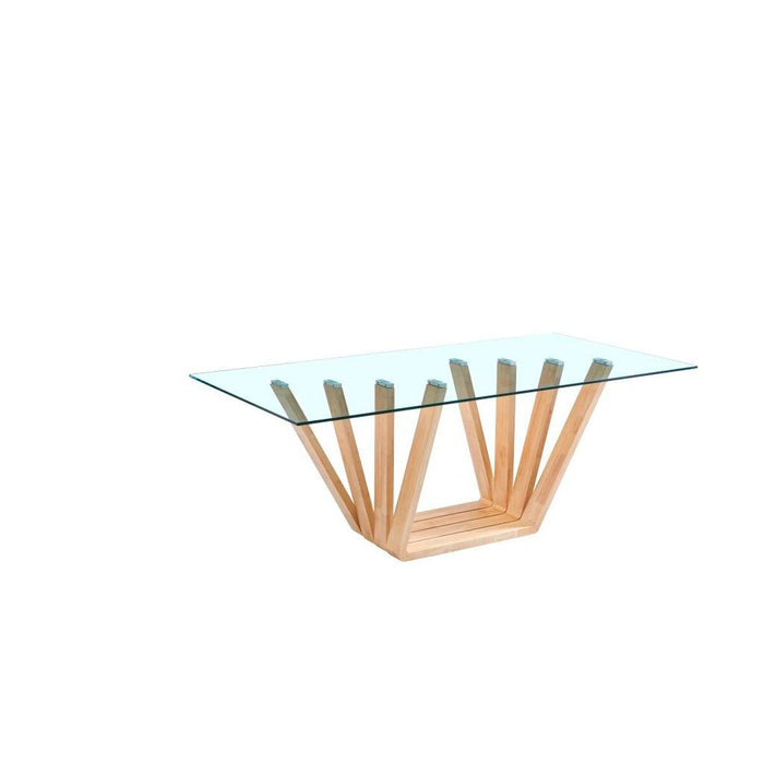 Masă de Sufragerie DKD Home Decor Geam Maro Transparent nuc (200 x 100 x 75 cm)
