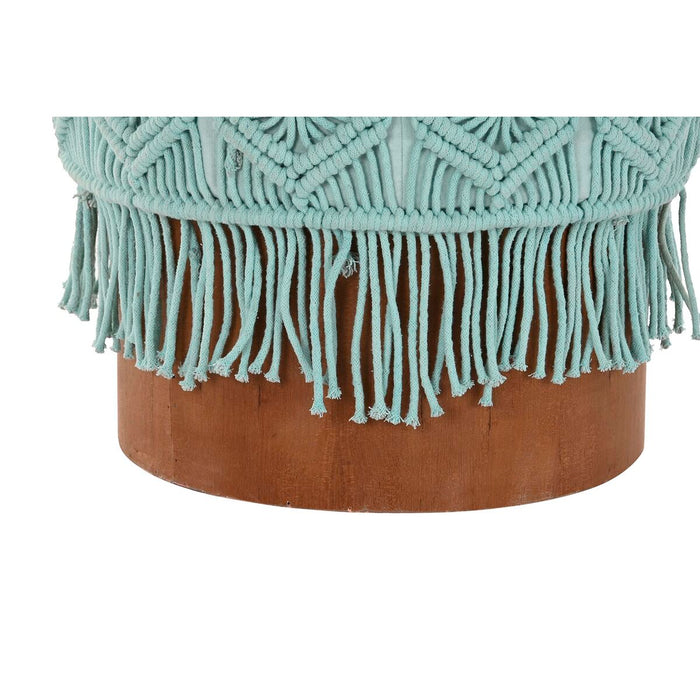 Suport pentru Picioare DKD Home Decor Lemn Maro Bumbac Mentă (43 x 43 x 52 cm) (40 x 40 x 50 cm)