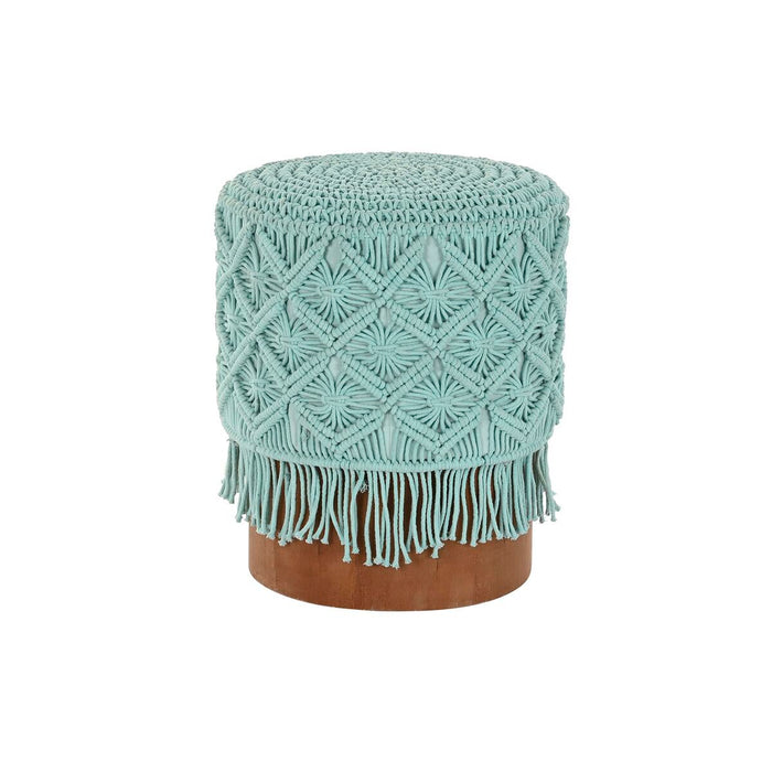 Suport pentru Picioare DKD Home Decor Lemn Maro Bumbac Mentă (43 x 43 x 52 cm) (40 x 40 x 50 cm)