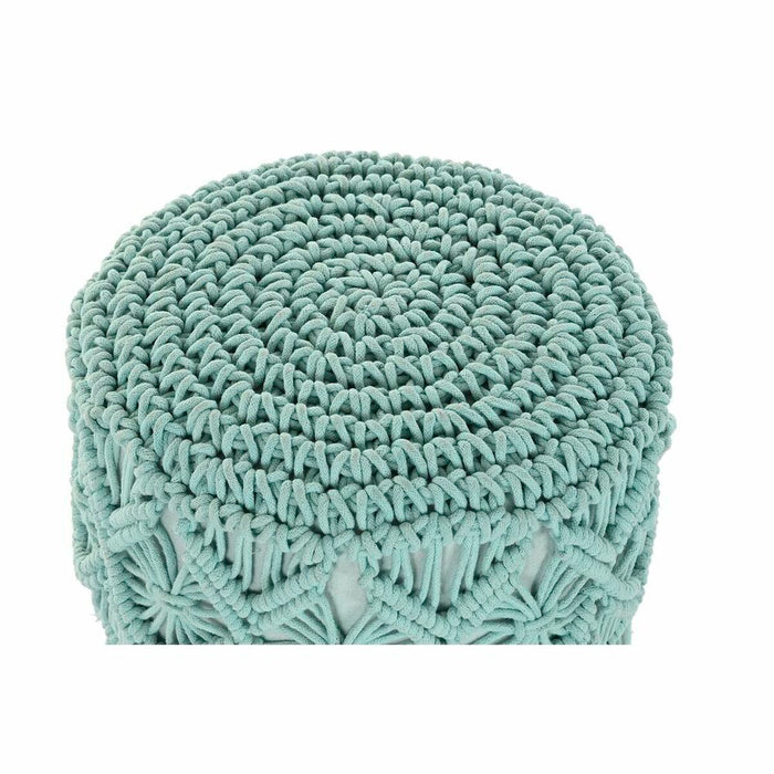 Suport pentru Picioare DKD Home Decor Lemn Maro Bumbac Mentă (30 x 30 x 45 cm) (33 x 33 x 43 cm)