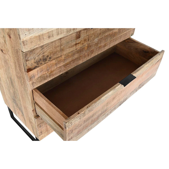 Dulap cu Sertare DKD Home Decor Negru Natural Metal Lemn de mango Alpino 80 x 40 x 115 cm