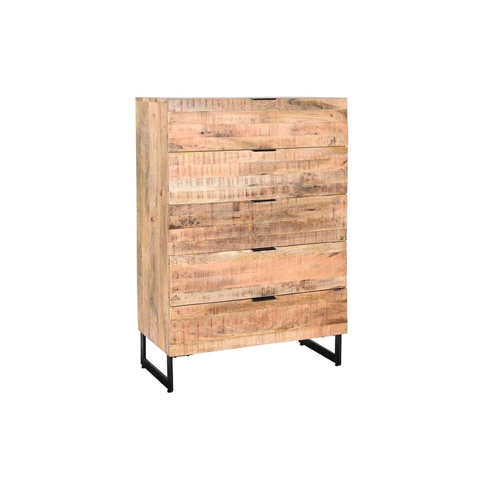 Dulap cu Sertare DKD Home Decor Negru Natural Metal Lemn de mango Alpino 80 x 40 x 115 cm