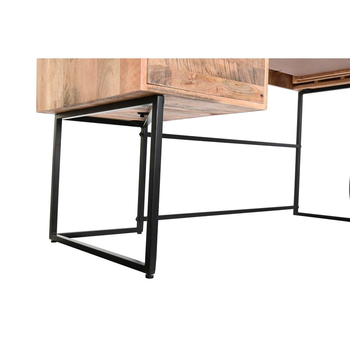 Birou DKD Home Decor Negru Natural Metal Lemn de mango 150 x 60 x 85 cm