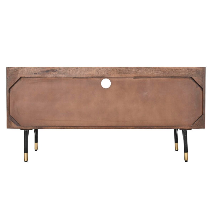 Mobilă TV DKD Home Decor Maro închis Metal Lemn de mango (130 x 45 x 60 cm)