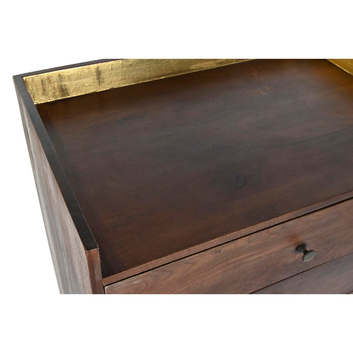 Comodă DKD Home Decor Negru Auriu* Metal Maro închis Lemn de mango Modern (70 x 45 x 92 cm)