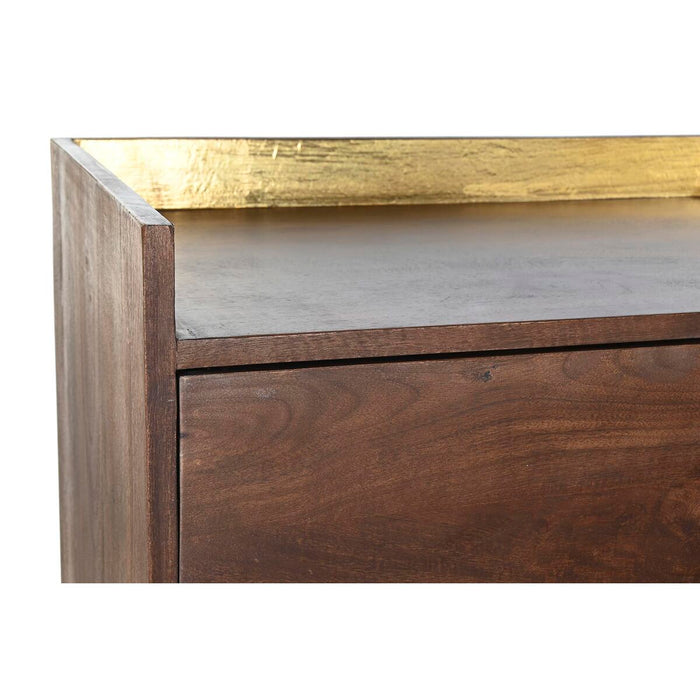 Comodă DKD Home Decor Negru Auriu* Metal Maro închis Lemn de mango Modern (70 x 45 x 92 cm)
