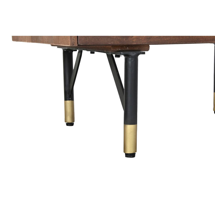 Comodă DKD Home Decor Negru Auriu* Metal Maro închis Lemn de mango Modern (70 x 45 x 92 cm)