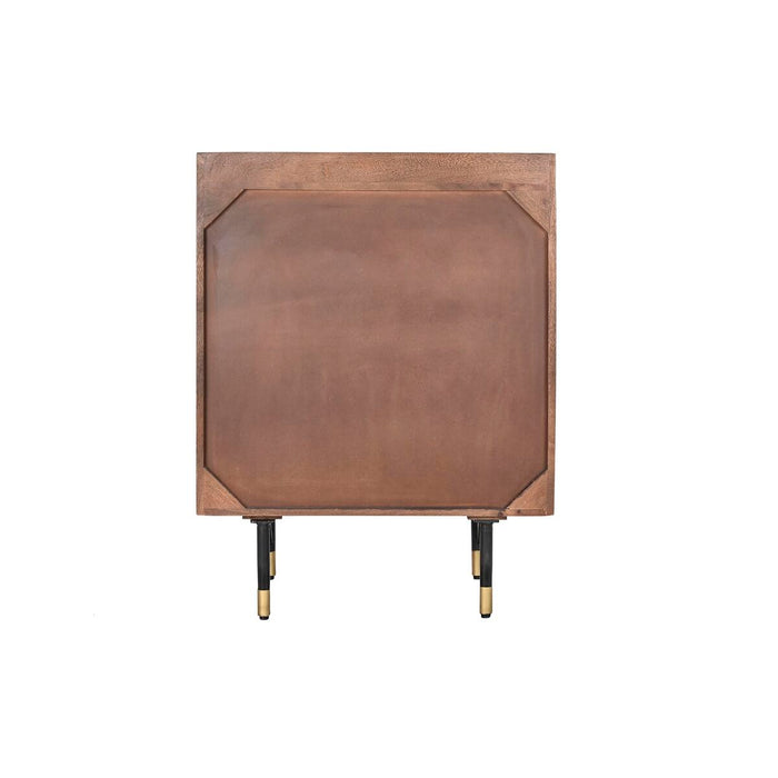 Comodă DKD Home Decor Negru Auriu* Metal Maro închis Lemn de mango Modern (70 x 45 x 92 cm)