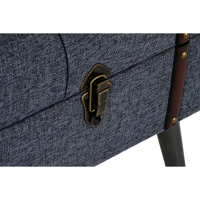 Cufăr de depozitare cu scaun DKD Home Decor Albastru Metal Poliester MDF (102 x 42 x 42 cm)