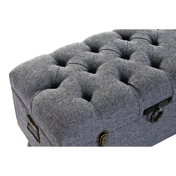 Cufăr de depozitare cu scaun DKD Home Decor Albastru Metal Poliester MDF (81 x 42 x 52 cm)