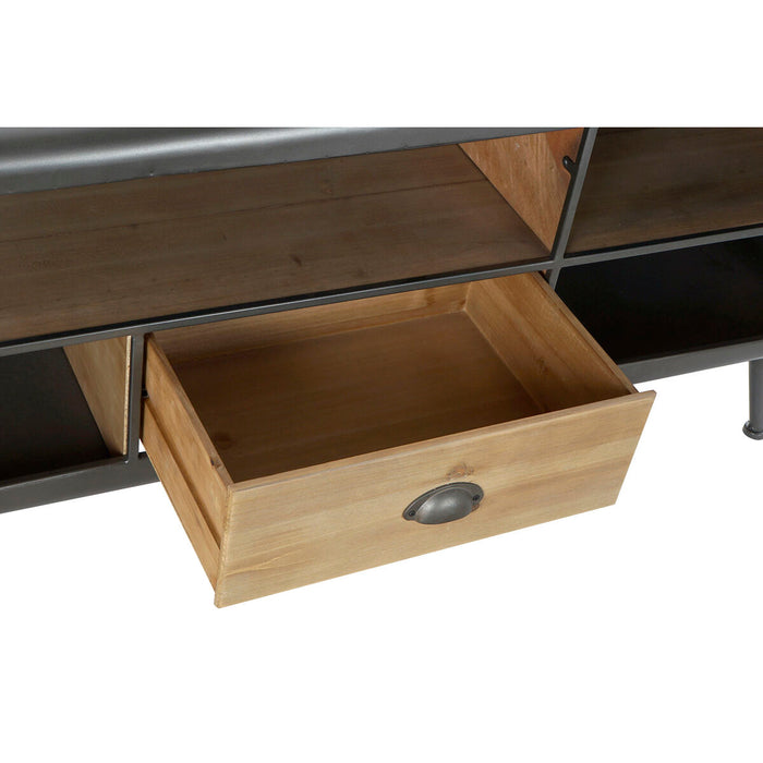 Mobilă TV DKD Home Decor 140 x 41 x 57 cm Brad Natural Metal Gri deschis