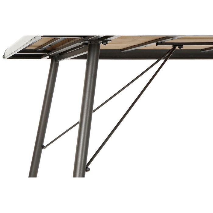 Masă de Sufragerie DKD Home Decor Brad Natural Metal Gri deschis 161 x 90 x 75 cm