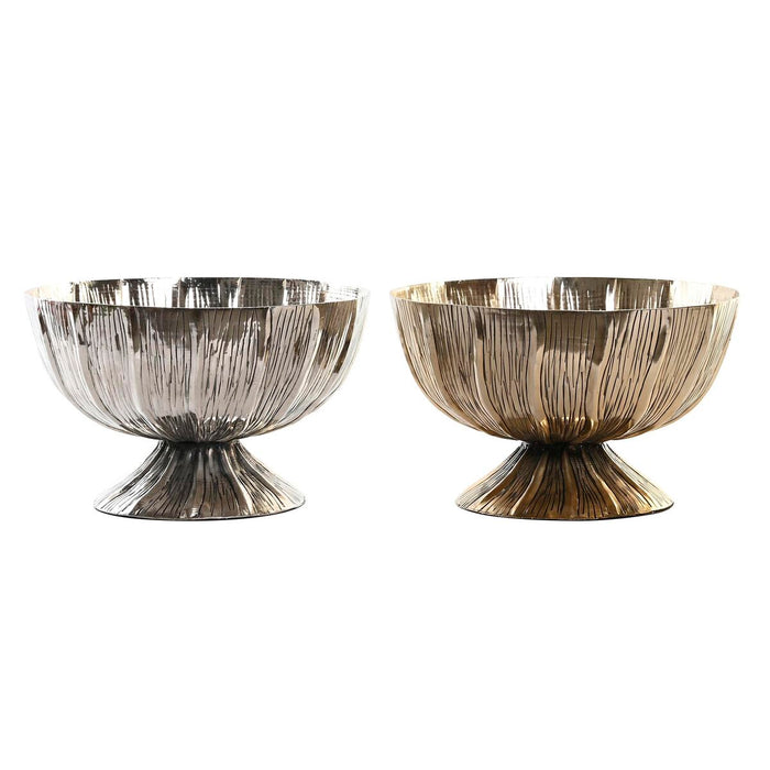 Decorațiune pentru Centrul Mesei DKD Home Decor 31 x 31 x 20 cm Argintiu Auriu* Modern (2 Unități)