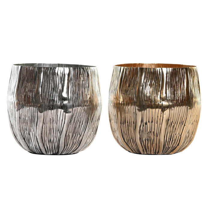 Decorațiune pentru Centrul Mesei DKD Home Decor Argintiu Auriu* Modern 20 x 20 x 19 cm (2 Unități)