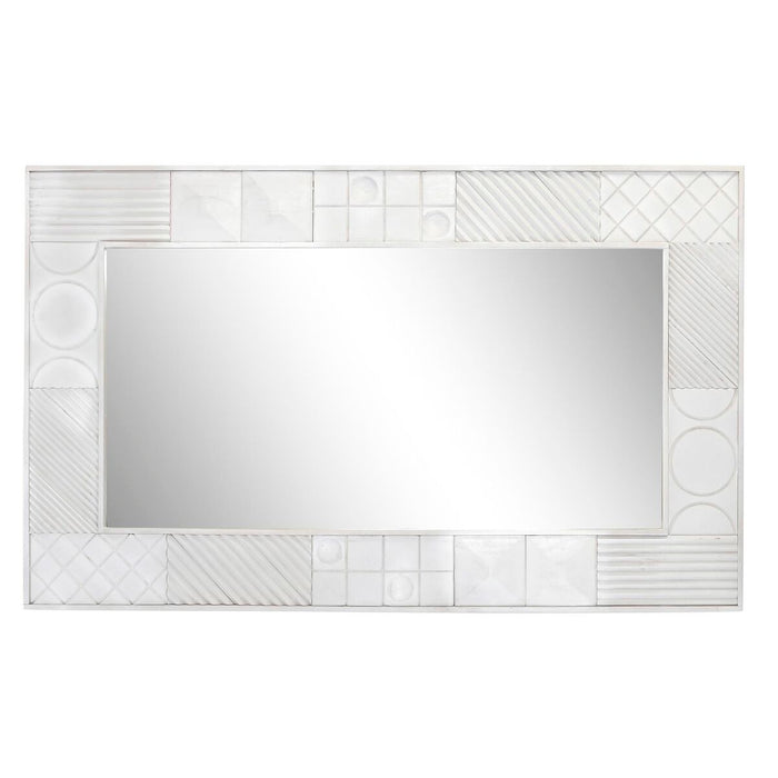 Oglindă de perete DKD Home Decor 154 x 4 x 94 cm Lemn Alb Lemn de mango Romb Modern