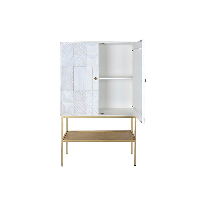 Servantă DKD Home Decor Auriu* Metal Alb Lemn de mango (91 x 44 x 152 cm)