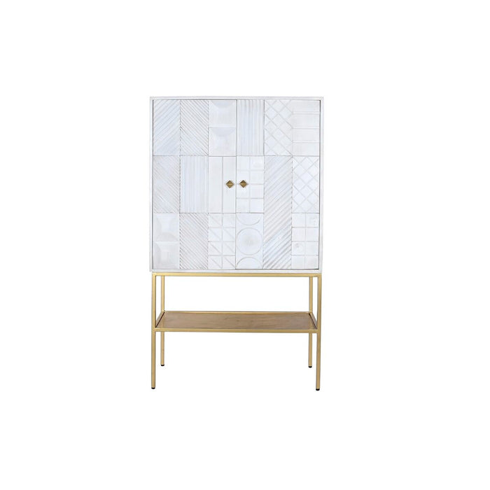 Servantă DKD Home Decor Auriu* Metal Alb Lemn de mango (91 x 44 x 152 cm)