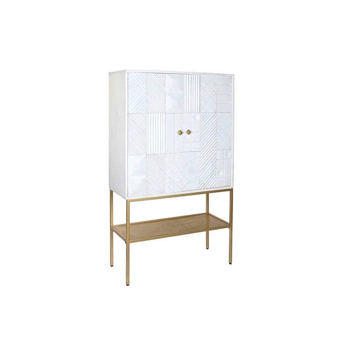 Servantă DKD Home Decor Auriu* Metal Alb Lemn de mango (91 x 44 x 152 cm)