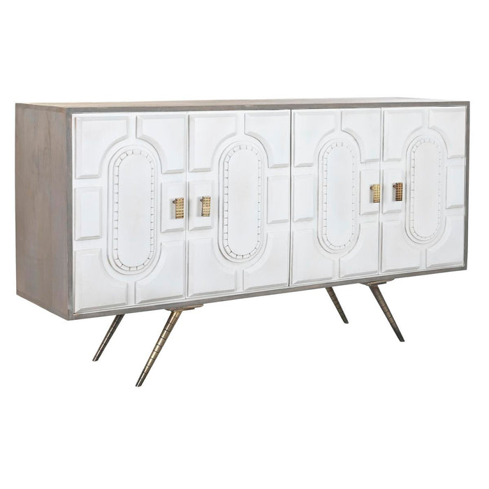 Servantă DKD Home Decor Gri Auriu* Metal Alb Lemn de mango (152 x 43 x 84 cm)