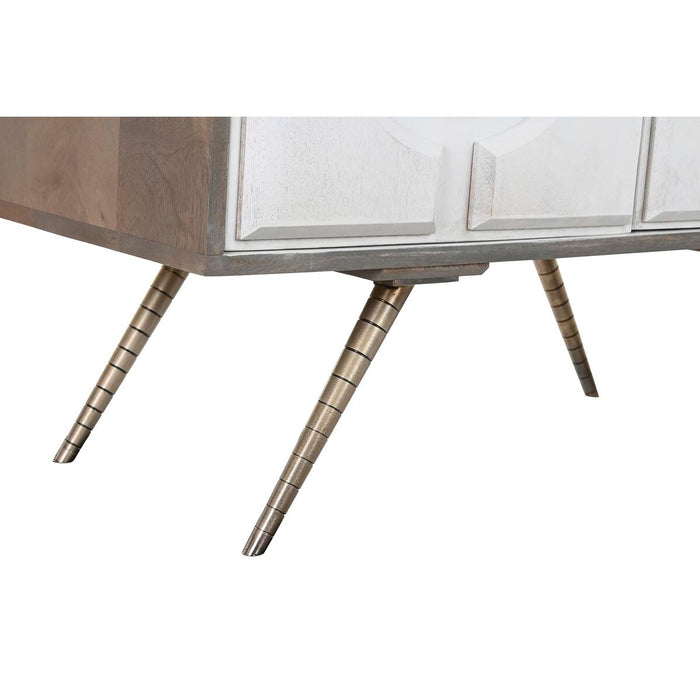 Servantă DKD Home Decor Gri Auriu* Alb Alamă Lemn de mango (93 x 41 x 114 cm)