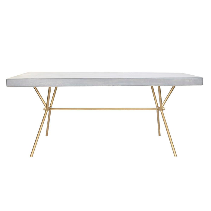 Masă de Sufragerie DKD Home Decor Gri Auriu* Alb Alamă Lemn de mango (180 x 90 x 76 cm)