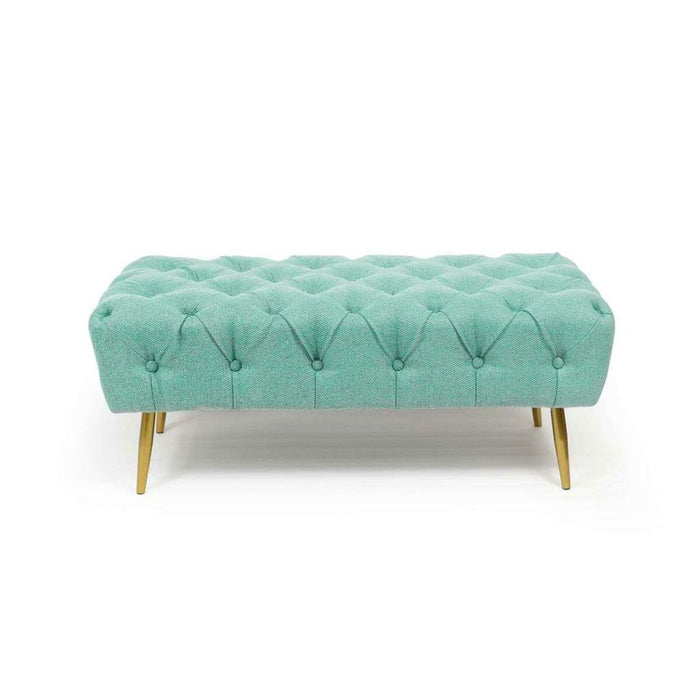 Banchetă DKD Home Decor Verde Auriu* Metal 103 x 46 x 42 cm