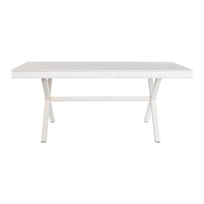 Masă de Sufragerie DKD Home Decor Alb Metal Lemn de mango 180 x 90 x 76 cm