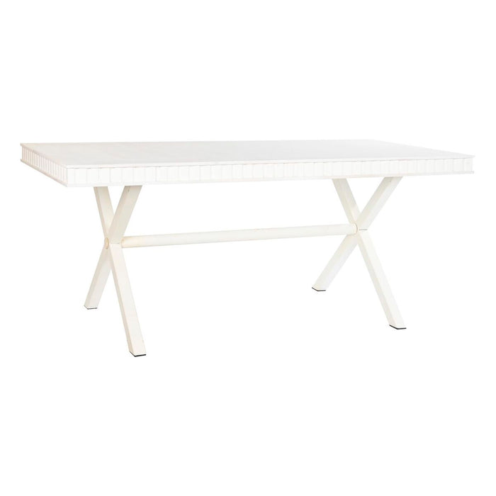 Masă de Sufragerie DKD Home Decor Alb Metal Lemn de mango 180 x 90 x 76 cm