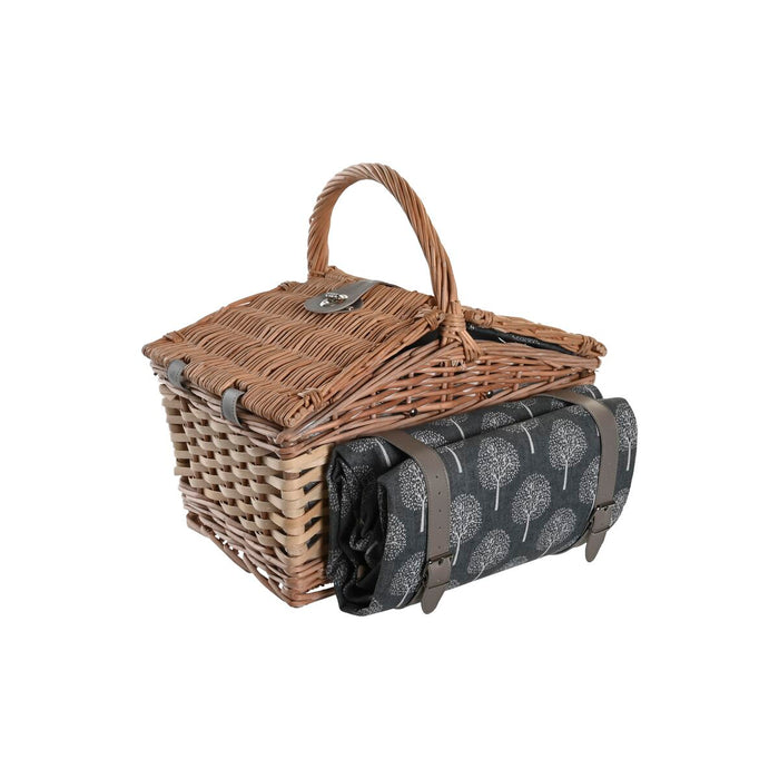 Coș DKD Home Decor Picnic Gri Natural Lemn răchită 40 x 28 x 19 cm