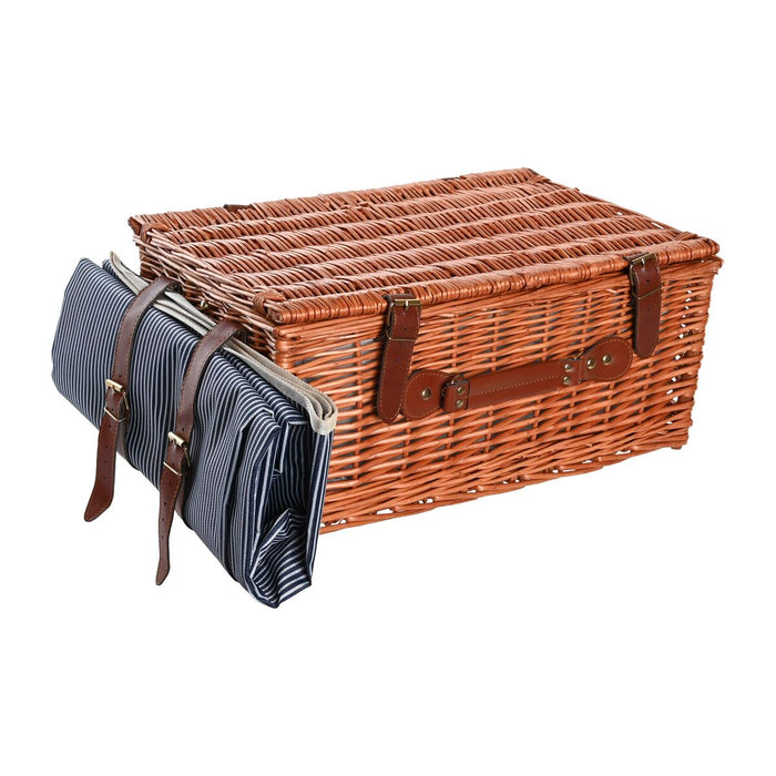 Coș DKD Home Decor Picnic Maro Bleumarin răchită 46 x 30 x 20 cm
