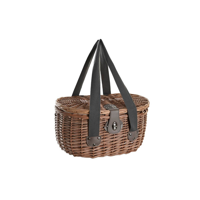 Coș DKD Home Decor Picnic Natural Alb răchită (39 x 28 x 22 cm)