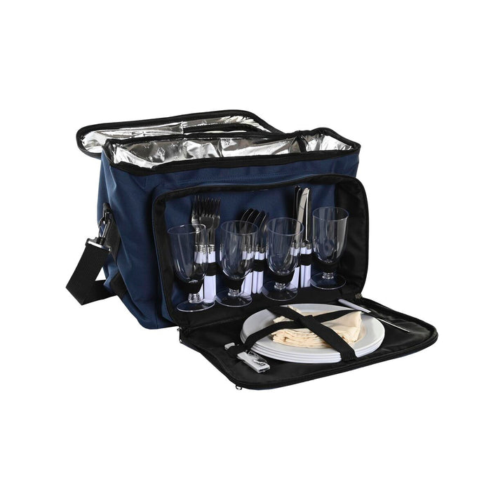 Set de picnic DKD Home Decor 43 x 23 x 29 cm Bleumarin